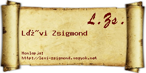 Lévi Zsigmond névjegykártya
